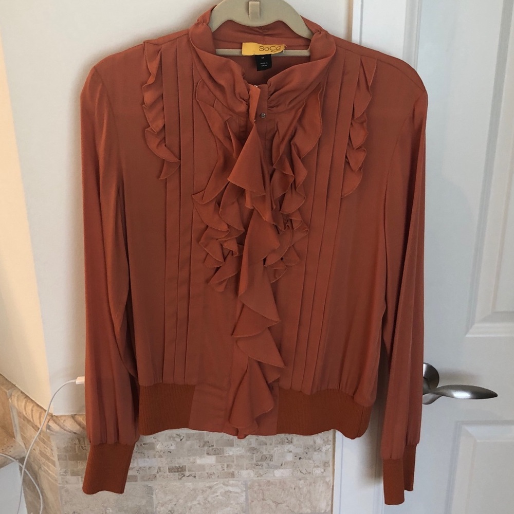 St. John SoCa Terra-cotta Lightweight Silk Jacket